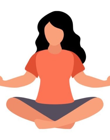 Illustration von einer Frau am Meditieren
