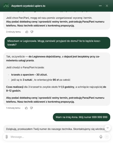 asystent czystosci upierz to zbiera dane leada