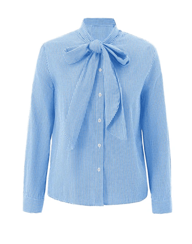 women's sky blue plaid shirt