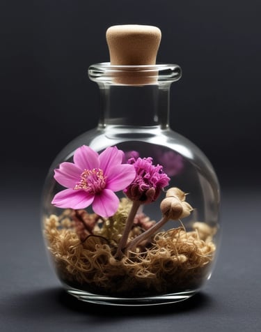 white and brown flower in clear glass vase