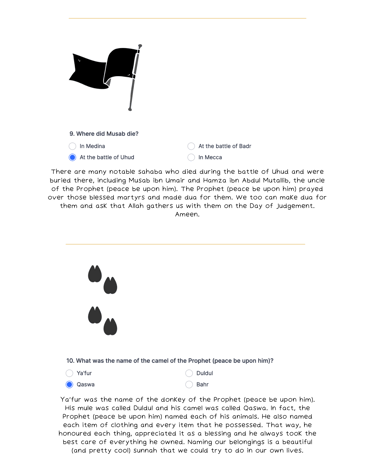 Tawfiq Issue 1 Quiz answers 9, 10