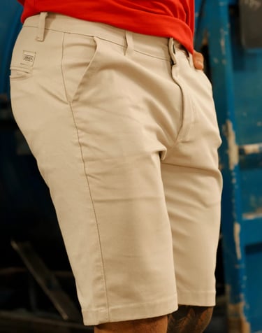 Bermuda Sarja Masculina de Brim Slim Bolso Embutido
