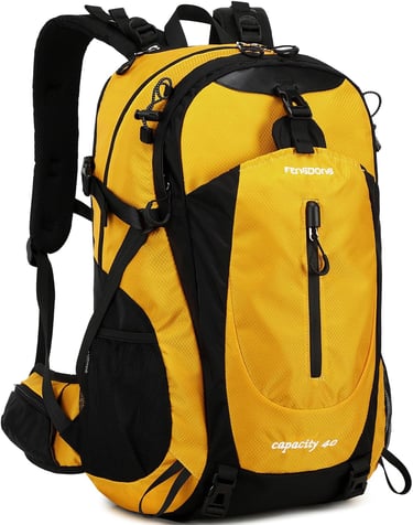 Yellow 40L Waterproof Lightweight Travel Backpack