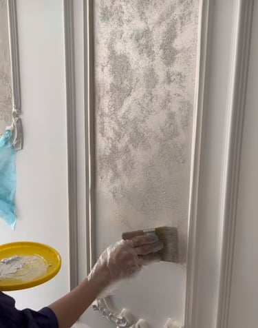 italyan boya çalışması yapılmış salon tasarımı