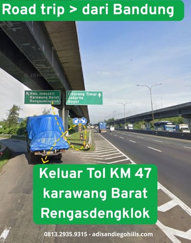 Petunjuk arah san diego hills memorial park karawang dari arah bandung