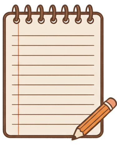 a notepad with a pencil on it