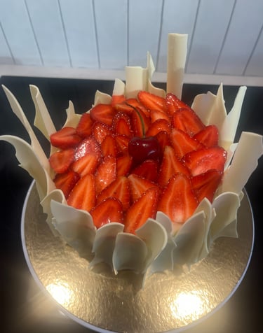 Petit fraisier chocolat blanc