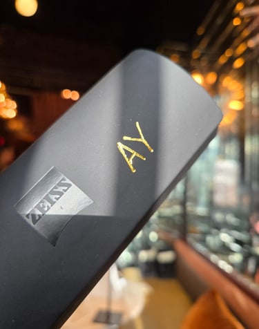 Hot foiling by Handwritten by Belle on sunglass case for NYC product launch.