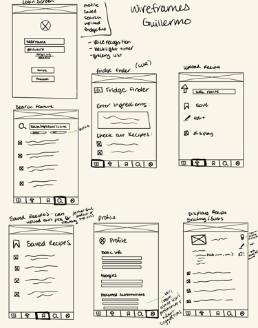 Initial Sketches / Low-Fi Wireframes