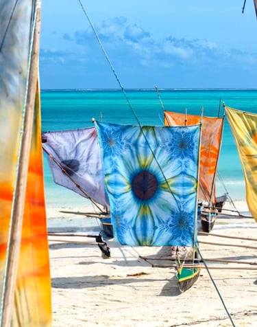 a beach with a bunch of colorful tie dye dye dye dye dye dye dye dye