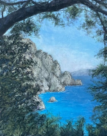 Pastel sec - Vue depuis Capri