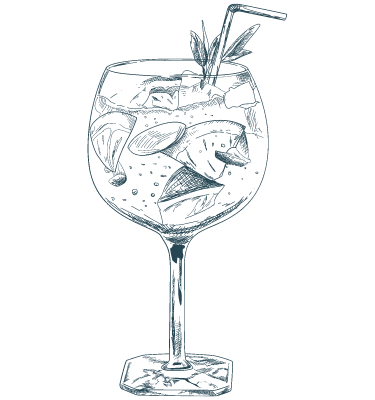 illustration d'un cocktail avec une paille