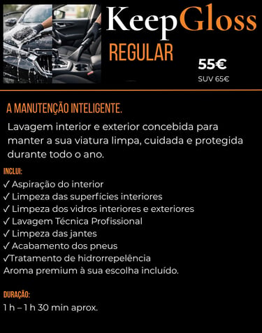 Serviço Regular da KeepGloss: lavagem automóvel profissional ao domicílio em Aveiro.