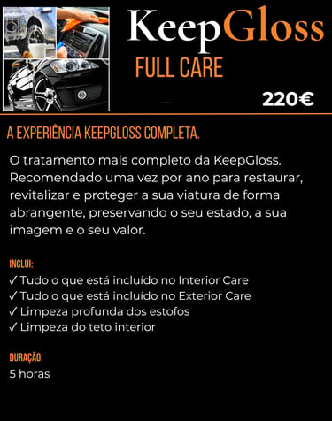 Serviço Full Care da KeepGloss com detailing completo interior e exterior em Aveiro.