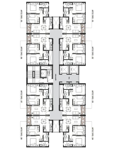 planta baixa de uma das torres do condomínio
