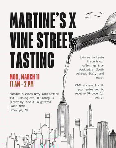 A picture of a wine tasting poster for importer clients in New York