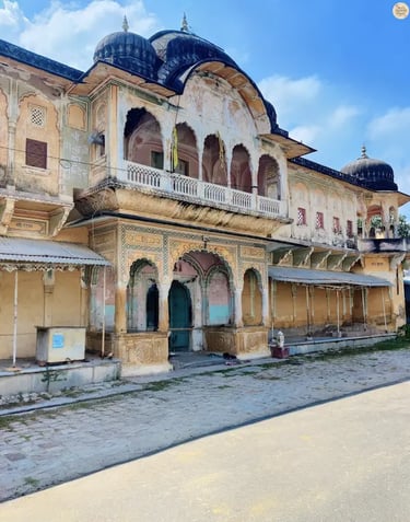 Heritage temple standing gracefully near Devyani Kund.  