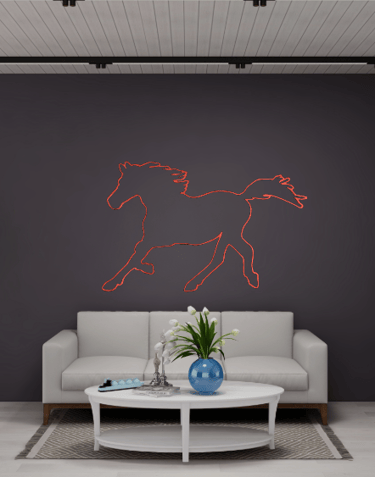 Running horse wall art - glow in the dark