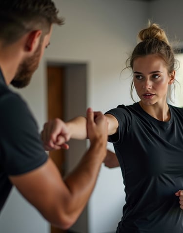 Femme qui fait du Krav Maga en Vendée