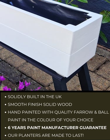window flower box made from wood made to size any colour