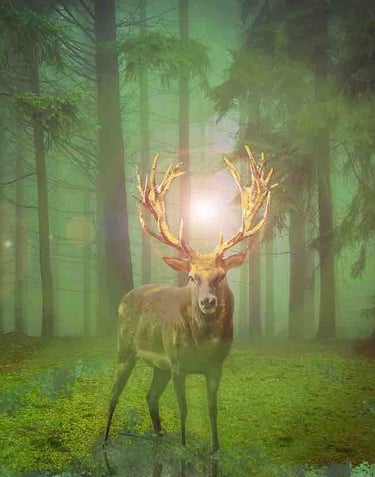 cerf dans la forêt de Brocéliande
