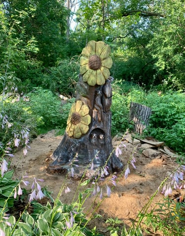 meerkat tree carving art white oak recycling
