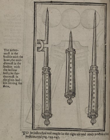 Prickers to test suspect witches.