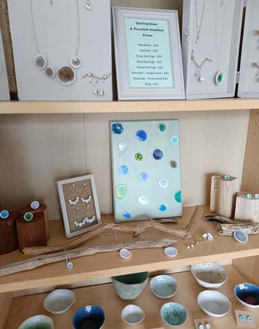 Our small Gift Shop sells handmade natural toiletries, local crafts and original art.