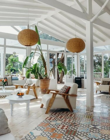 a living room with a large open floor plan