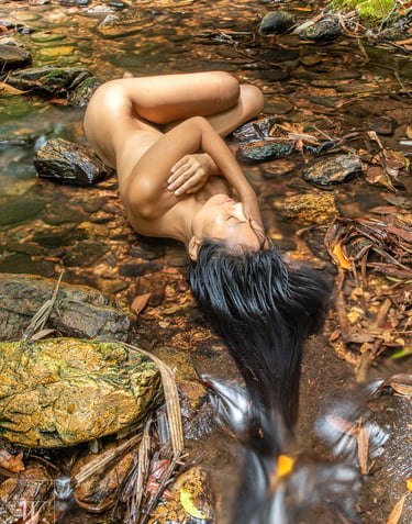 Naturist Forest Bathing in Tropical Rainforest