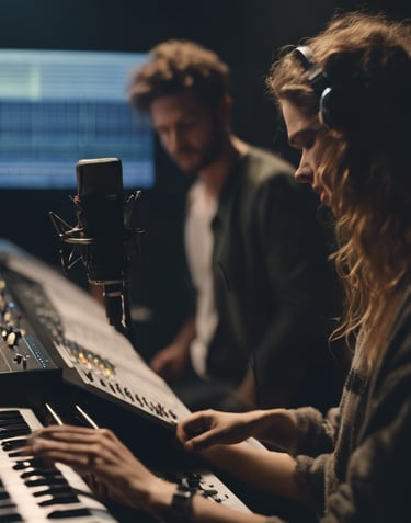 woman kneeling on rug while holding guitar