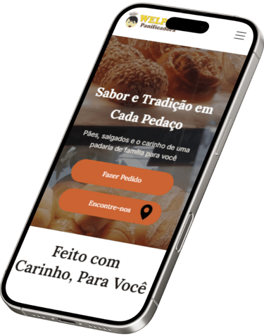 Site da Welpan, cliente da Élan Digital, exibido no celular