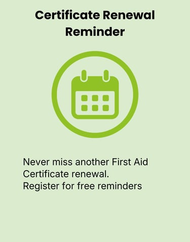 Certificate Renewal Reminder card - with green calendar icon.