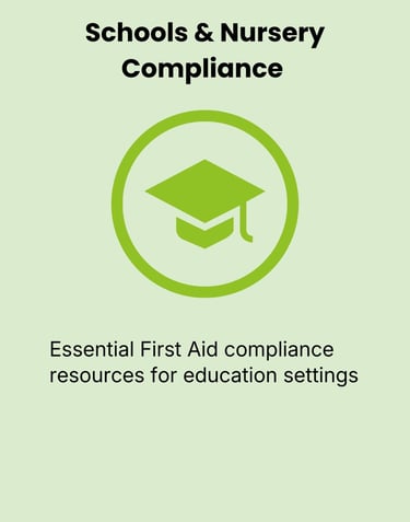 Schools & Nursery Compliance card showing graduation cap icon