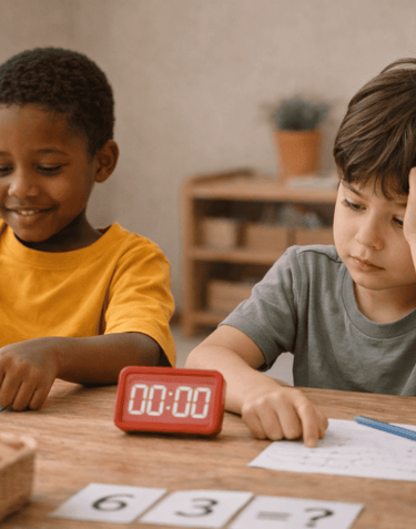 png image of a kid's conflicting-reactions-to-the-math-test