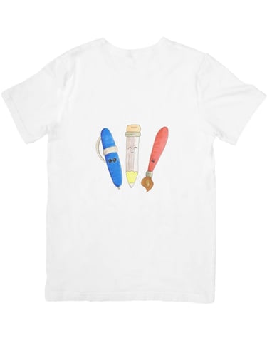 illustration stylo façon BD couleur sur T-shirt bio