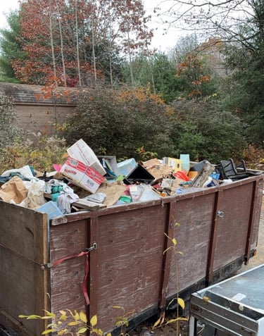 Bedroom cleared during professional hoarder house cleanout