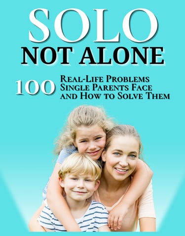 a woman and two children with the title solo not alone