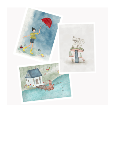 Whimsical notecards and greeting cards for sale