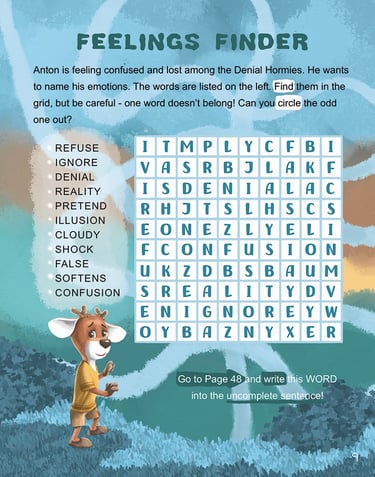 Word search from Beyond the Blue Forest Activity Book