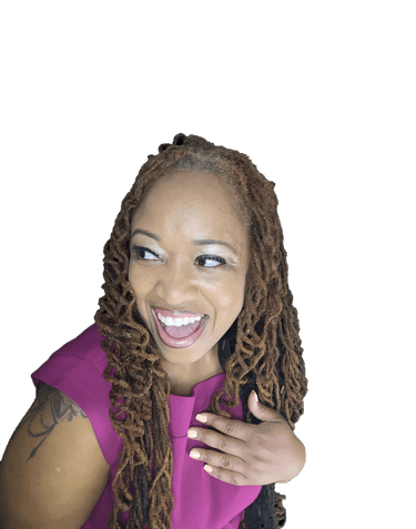 Shenell is pictured reading positive commentary about herself and laughing in happy surprise