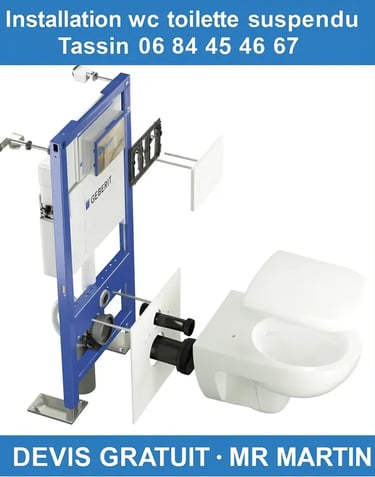 pose reparation wc toilette suspendu qui fuit Tassin