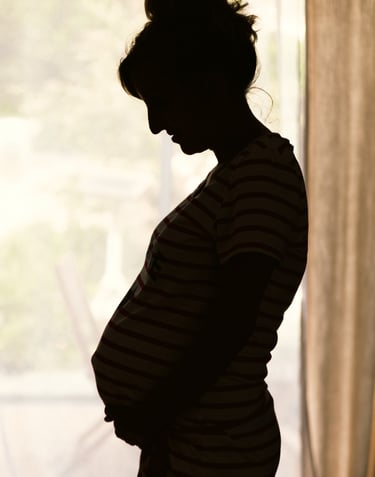 portrait de grossesse en contrejour en beaujolais