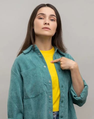 Girl being selfish and pointing at herself