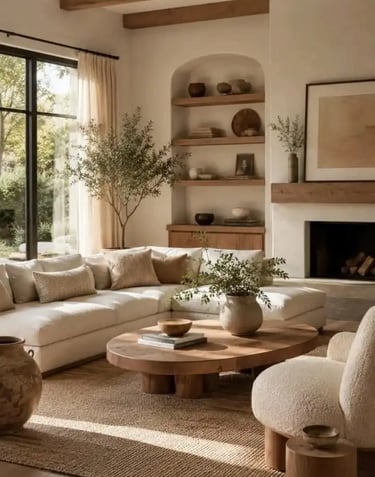Organic Modern Living Room Ideas with Natural Textures and Neutral Tones, Eftelt Home Decoration