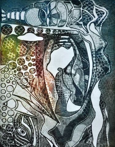 "Mandalas" Soft Ground Etching with Aquatint by Kristina Lee, Limited Edition 2/150