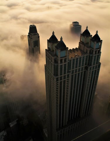 a city skyline for core values