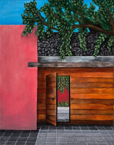 Original painting of Mexican architecture