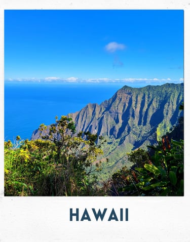 hawaii, kauai, napali, napali coast, kalaulau lookout, a mountain range, mountains