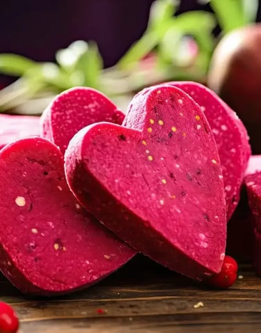 Galletas de corazón de remolacha